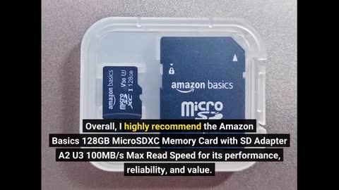 Amazon Basics 128GB MicroSDXC Memory Card with SD Adapter A2 U3 100MB/s