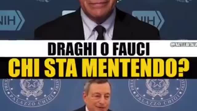 CHI MENTE, DRAGHI O FAUCI? I VACCINATI SONO CONTAGIOSI ALLO STESSO MODO DEI NON VACCINATI