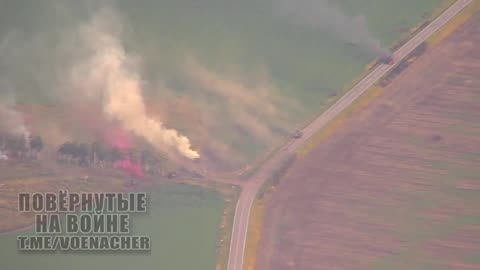 Ukrainian armored column destroyed by a Russian Iskander strike in the Kursk region.