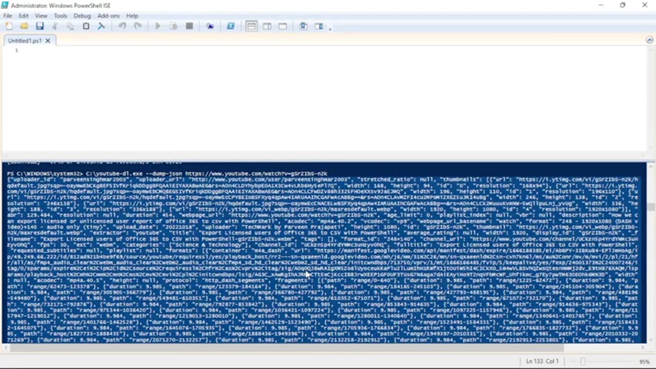 Download YouTube video and playlist via PowerShell