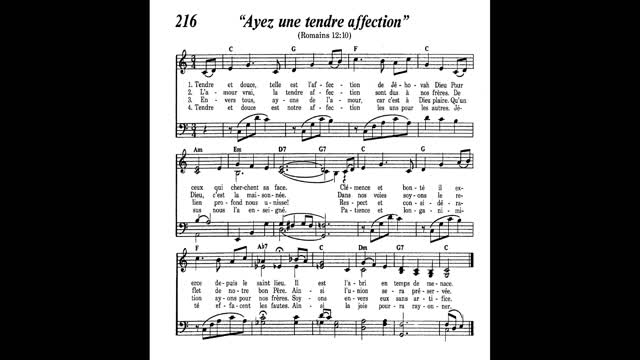 Ayez une tendre affection (Cantique 216 de Louons Jéhovah par nos chants)