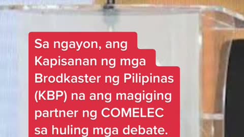 Inurong ang COMELEC7town hall debates ng presidential atVP candidatessa April 30 at May 1.