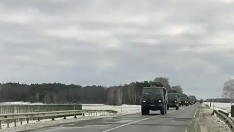 Russian convoy in Belarus Jan 26 2022