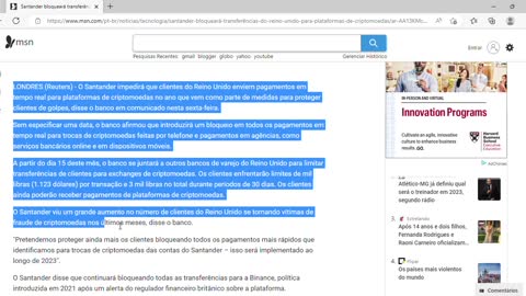 Santander bloqueará transferências do Reino Unido para plataformas de criptomoedas