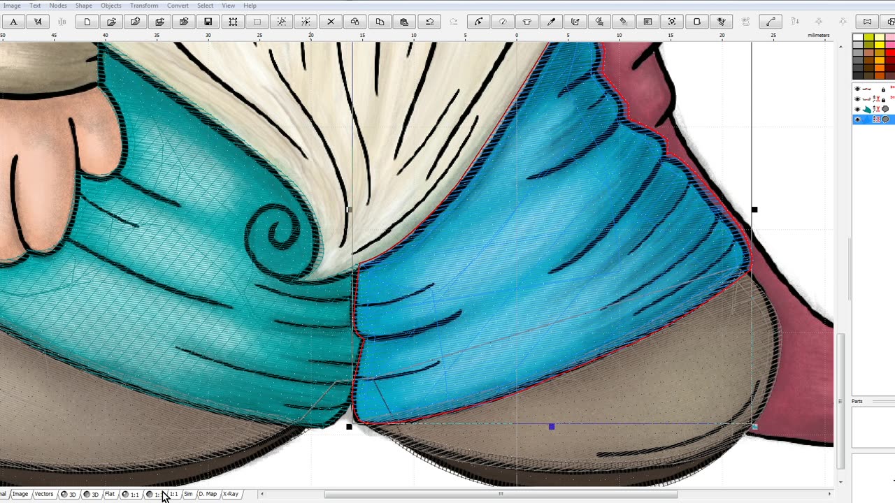 Embird Tutorial - Learn to add some shading while digitizing this cute Gnome embroidery design