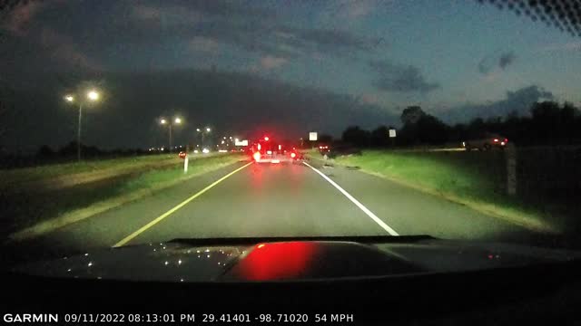 Nearly Hitting a Man After an Initial Accident on an Exit Ramp