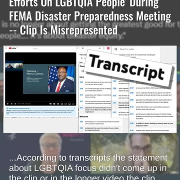 Fact Check: Video Does NOT Show FEMA Official Saying 'Focus Our Efforts On LGBTQIA' During Meeting