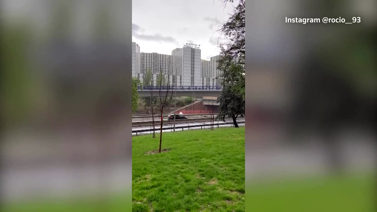 Video shows flooding across Madrid