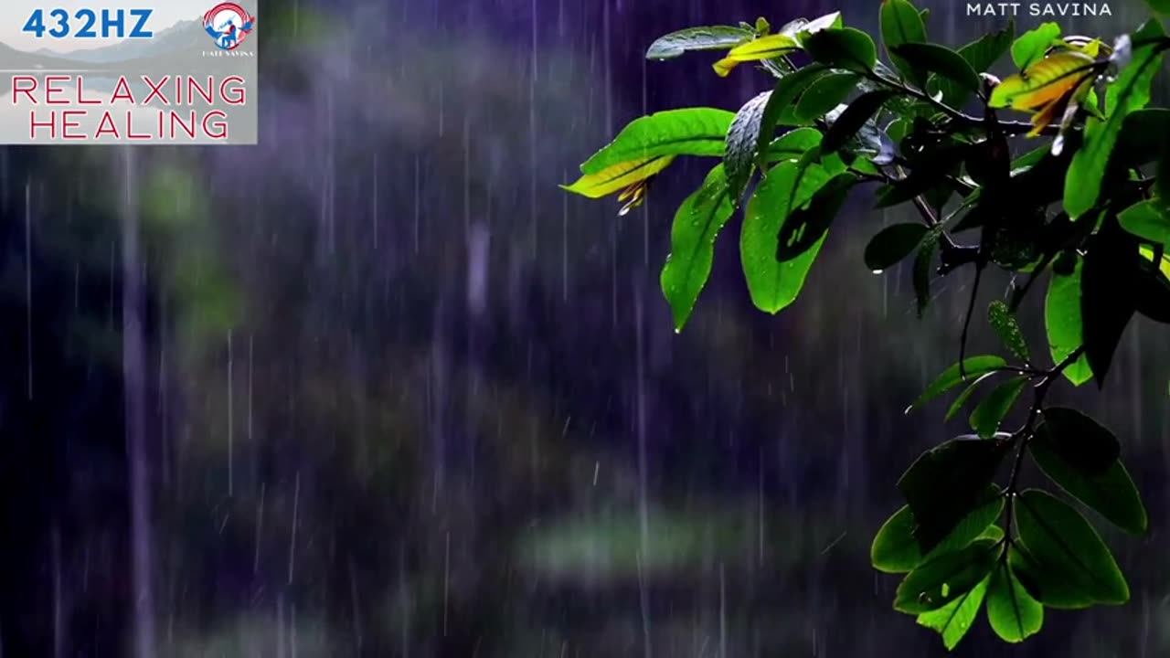 432hz Raining Relaxing Healing Piano Music - 12 hours