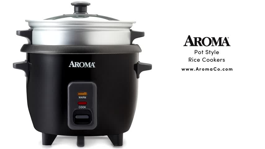 Aroma Housewares Aroma 6-cup (cooked) 1.5 Qt. One Touch Rice Cooker, White