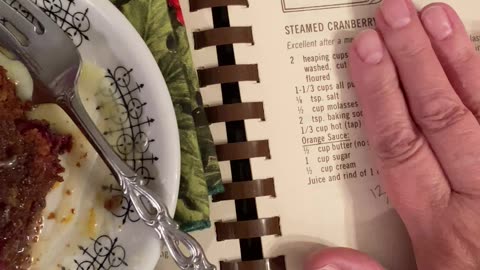 Vintage Cookbook Exploration #11 Steamed Cranberry Pudding