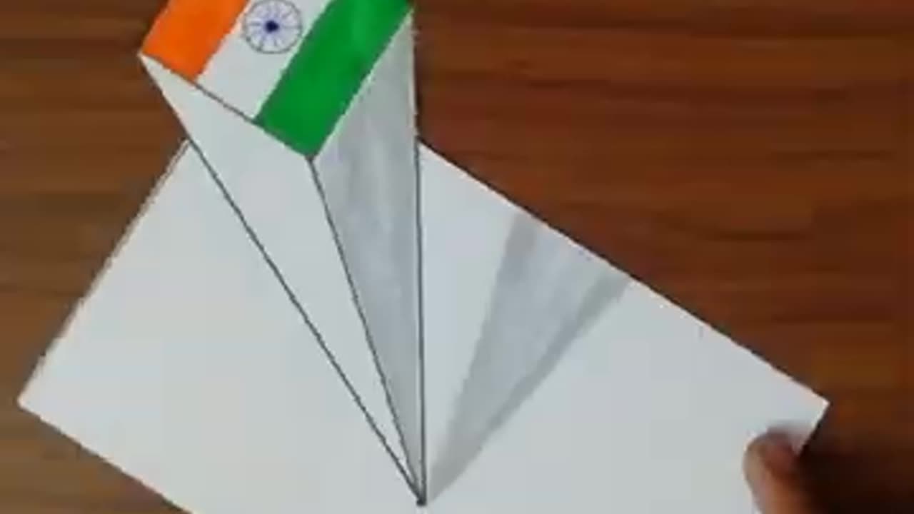 Indian flag 3d drawing / 3d art #indianflag #3ddrawing #indianflagdrawing #shorts