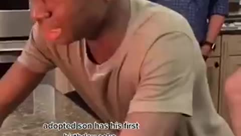 Adopted son has his first birthday cake