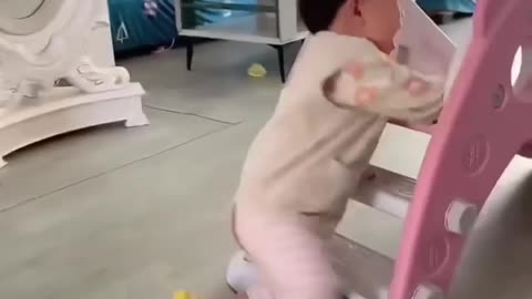 Funny baby fighting