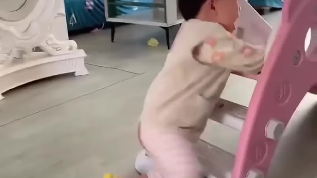 Funny baby fighting