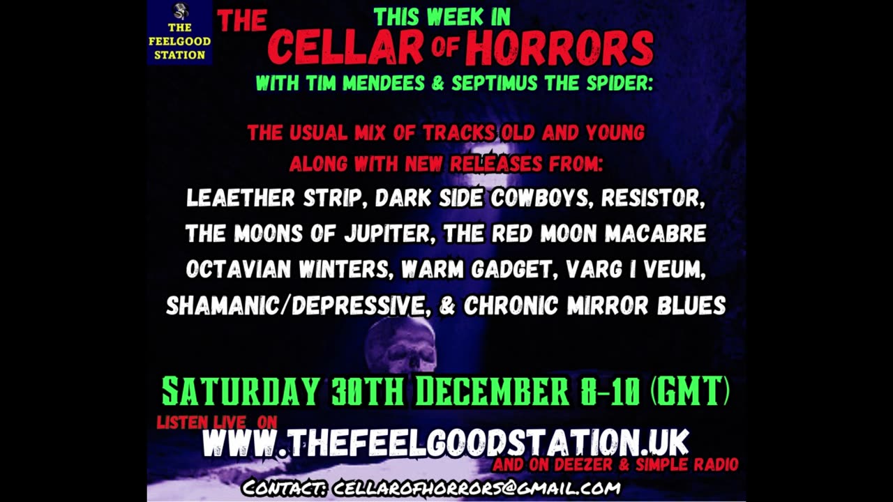 The Moons Of Jupiter - Sanctuary - The Cellar Of Horrors with Tim Mendees (30/12/23)