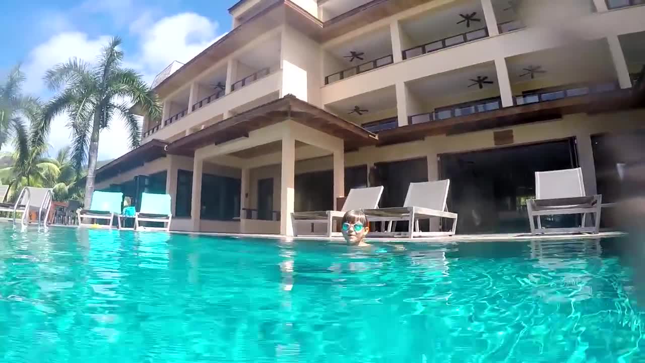 Hotel Pool Jumps Fun - Seychelles Holidays