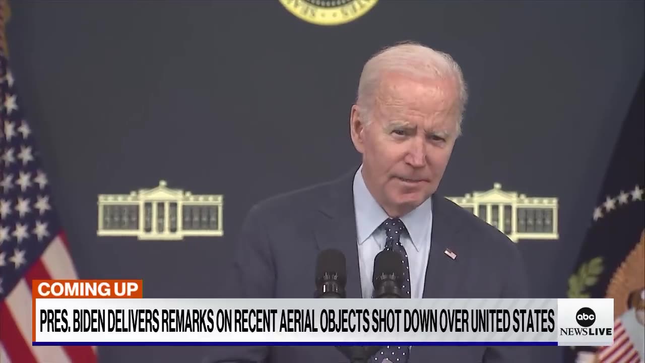 Joe Biden makes remarks on Aerial Objects flying over U.S. & Canada - February 2023