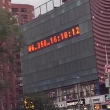 Global Warming Doomsday Clock In Union Square (New York)