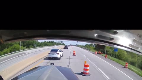 Tesla VS Construction Cone