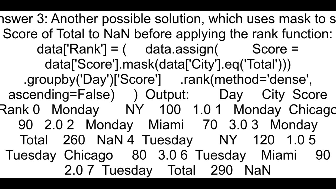 How would I groupby and rank in Pandas while excluding one value of the group