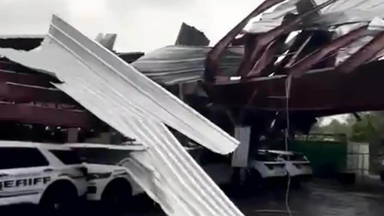 St. Lucie County Sheriff's Office severally damaged by Tornado as Hurricane Milton makes landfall