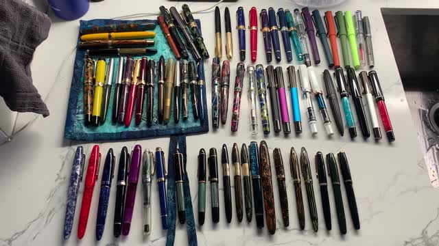 cleaning all my fountain pens after not using them for months