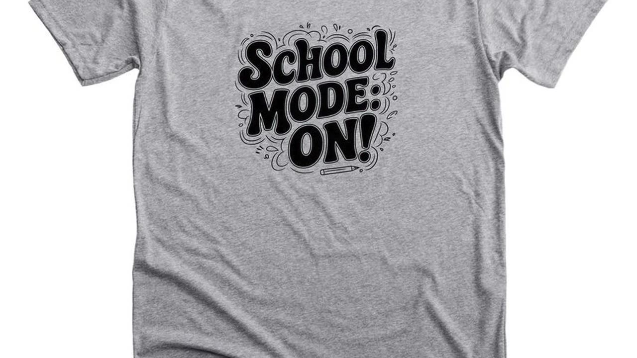 School Mode: ON! ,Vintage-Inspired Typography with Playful Whimsical Design