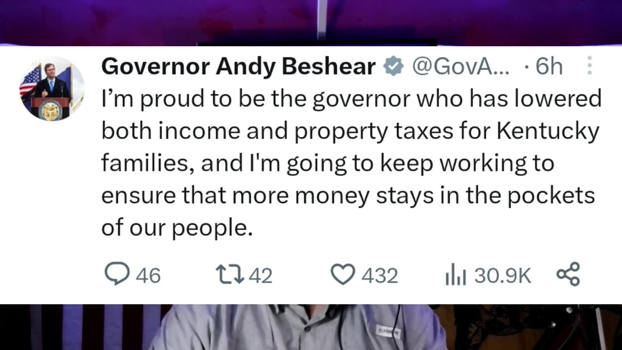 Beshear takes credit for tax cuts he vetoed.