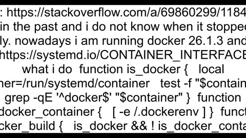 How to detect if the current script is running in a docker build