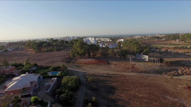 aerial view flight over country in andalucia