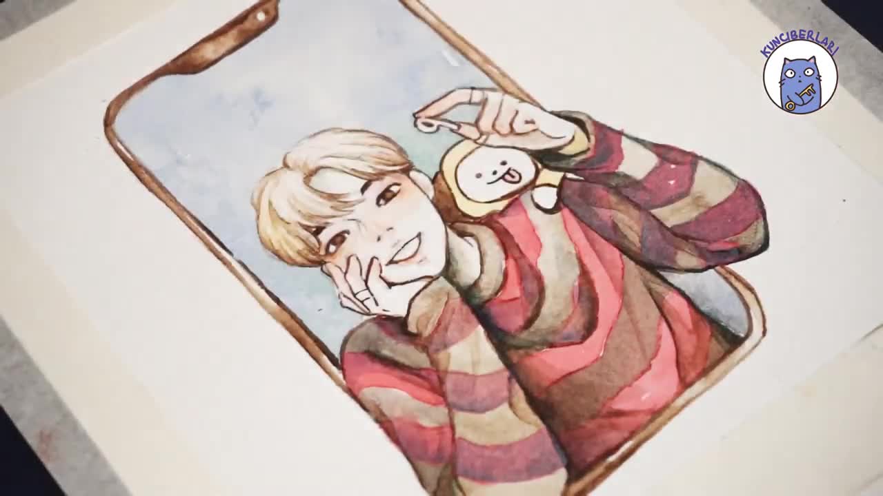 Draw With Me Watercolour Timelapse - Jimin BTS