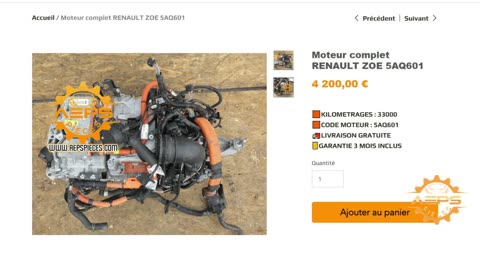 AEPSPIECES.COM - Moteur complet RENAULT ZOE 5AQ601