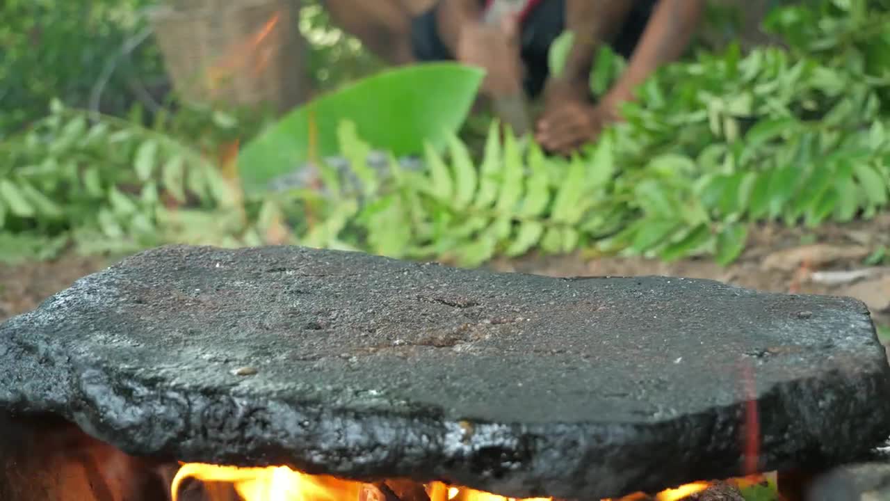 Shrimp eating in jungle, cooking on a rock | Primitive Wildlife-13