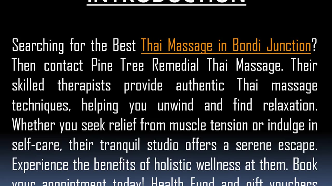 Best Thai Massage in Bondi Junction