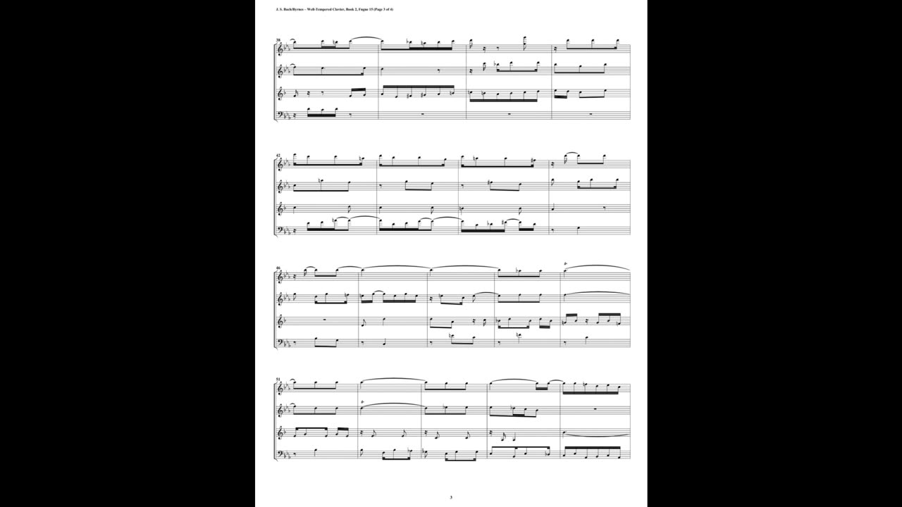 J.S. Bach - Well-Tempered Clavier: Part 2 - Fugue 15 (Woodwind Quartet)
