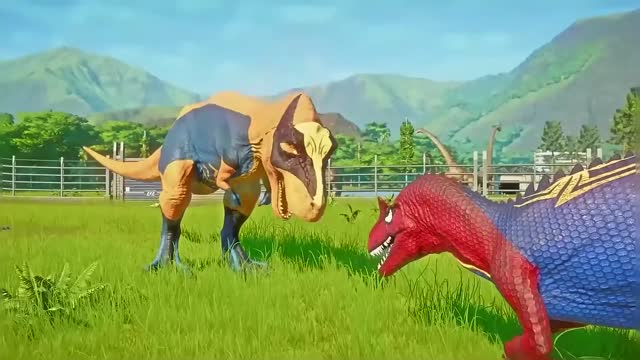 WOLVERINE REX VS SPIDERMAN INOMINUS REX VS KING SHARK IRON-MAN - EPIC NEW HYBRID DINOSAUR FIGHT!