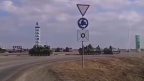 Column of Tanks In Bragin Belarus (Just North of Ukraine)