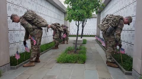 Soldiers from @USArmyOldGuard conducted the annual solemn tradition of #FlagsIn 🇺🇸