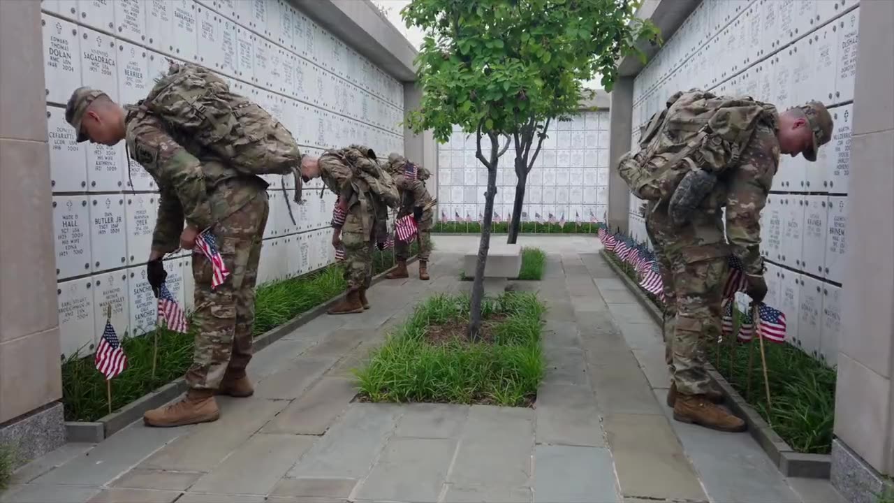 Soldiers from @USArmyOldGuard conducted the annual solemn tradition of #FlagsIn 🇺🇸