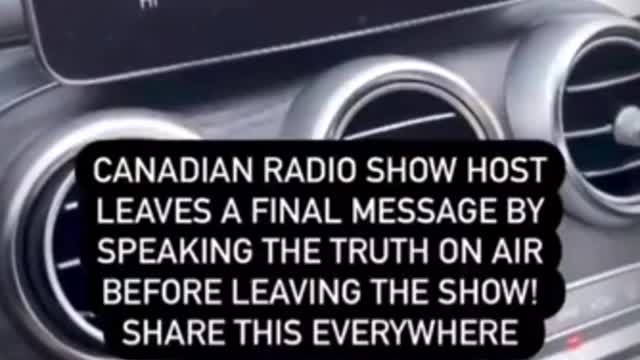 Canadian radio host speaks TRUTH in last message before leaving show