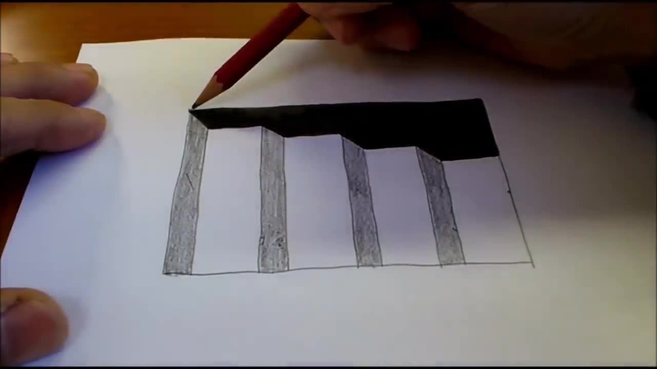 Very Easy!! How To Draw 3D Hole & Stairs - Anamorphic Illusion - 3D Trick Art on paper