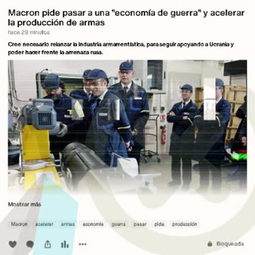 Macron pide pasar a una "economía de guerra" y acelerar la producción de armas