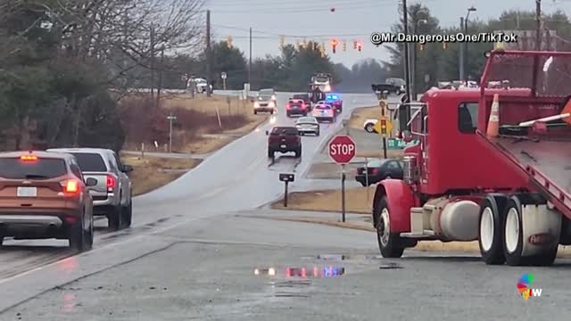 Watch Police chase stolen tractor driving erratically