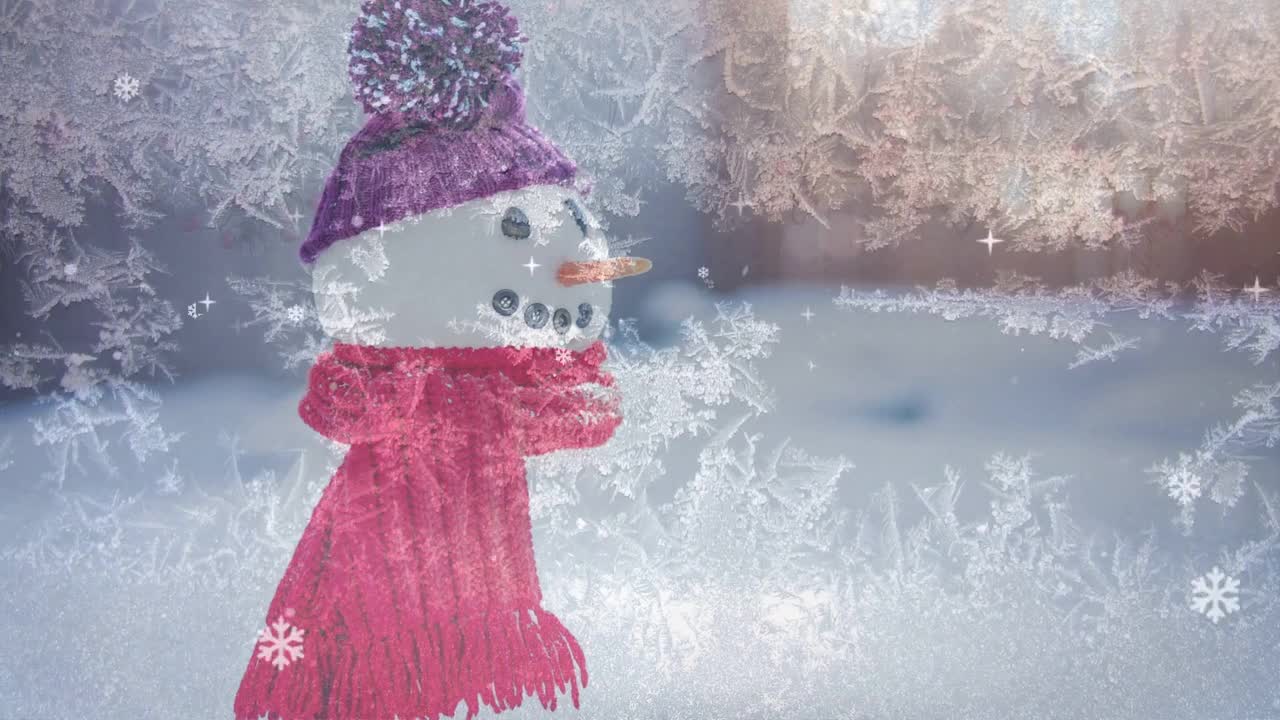 Cute snowman smiling to all