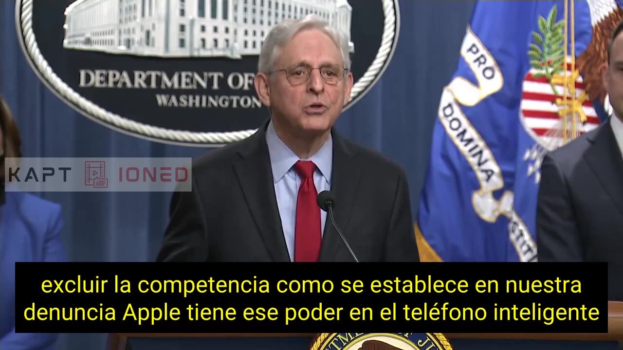 El fiscal general Merrick Garland anuncia una demanda antimonopolio contra Apple.