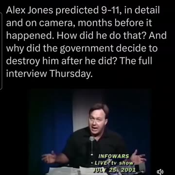 6.25.01 | Alex Jones Predicted 9/11 in Detail Months Prior
