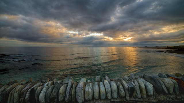 Dawn Over The Cantabrian Sea And Sky Video Background(No Copyright)