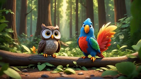 The Wise Owl and the Colorful ParrotThe Wise Owl and the Colorful Parrot