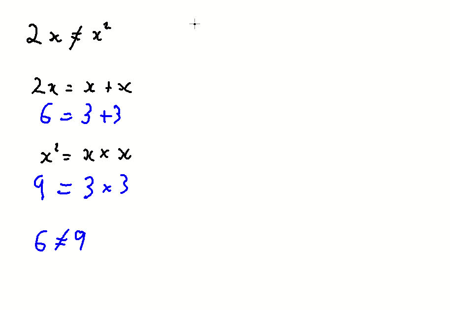 False: 2x is the same as writing x^2